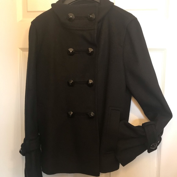 Zara Jackets & Coats Zara Woman Stylish Black Pea Coat Poshmark